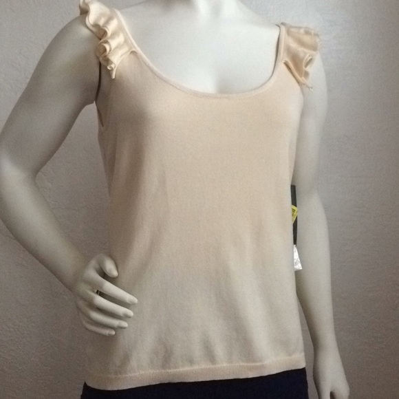 Lauren Ralph Lauren silk knit shell with ruffles - Picture 4 of 8